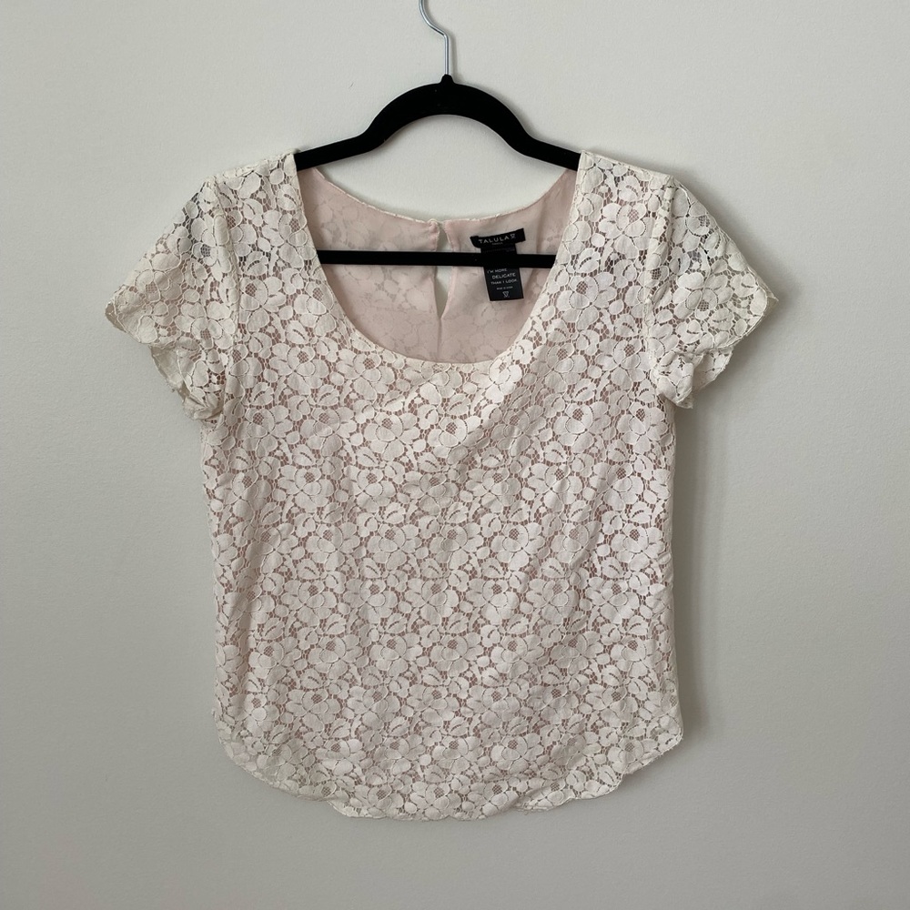 Talula Lace Ivory & Blush Blouse